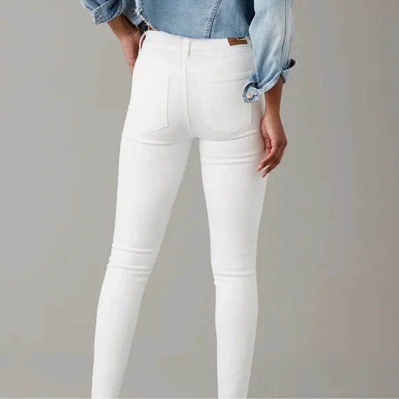 AE Ne(x)t Level Highest Rise Jegging Crop Raw Hem white jeans size 18 NWT - Picture 2 of 8